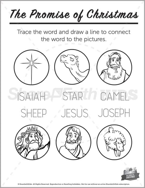 Matthew 2 The Promise of Christmas Preschool Word Picture Match