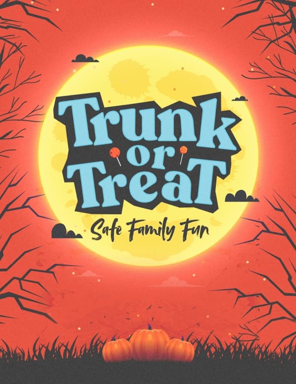 Trunk Or Treat Pumpkins Church Flyer