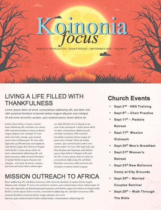 Trunk Or Treat Pumpkins Church Newsletter