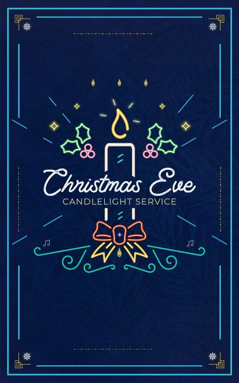 Christmas Eve Candlelight Service Church Bifold Bulletin