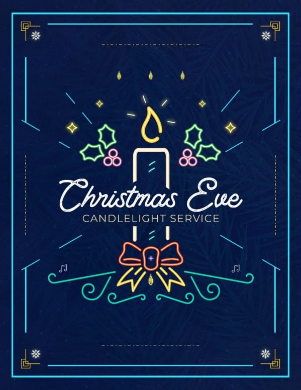 Christmas Eve Candlelight Service Church Flyer