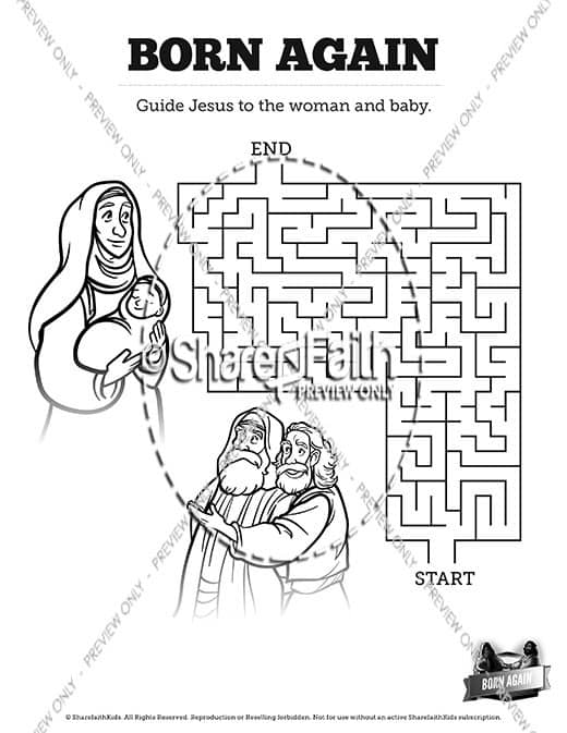 John 3 Born Again Bible Mazes