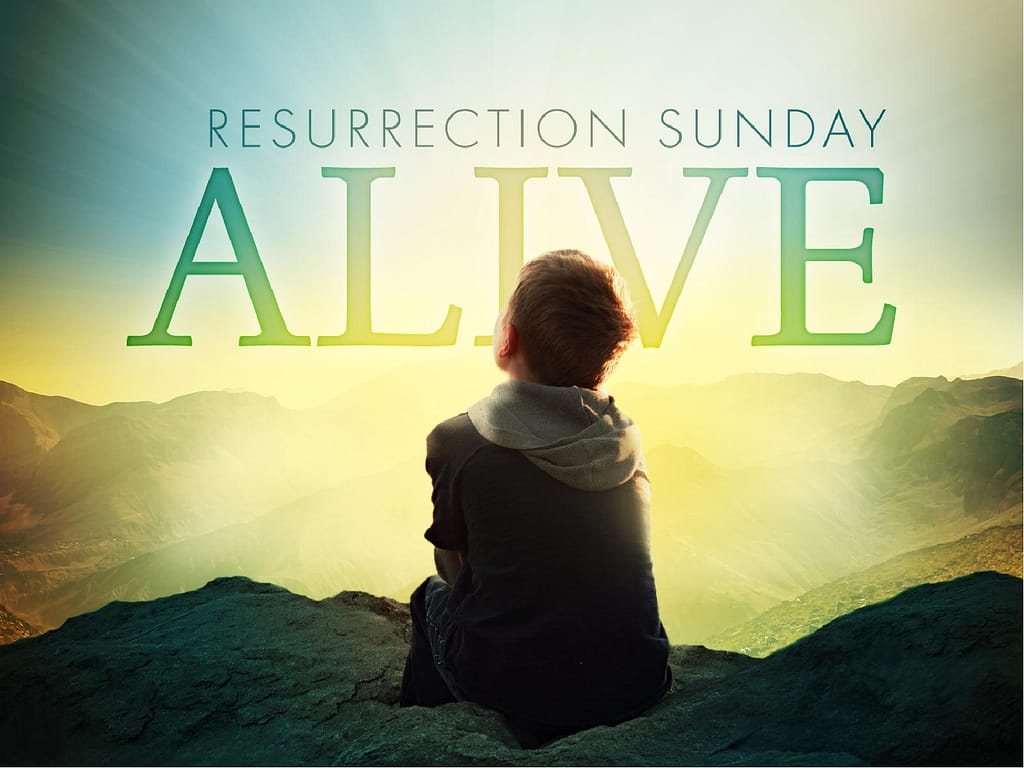 Resurrection Sunday Alive Easter Graphics PowerPoint