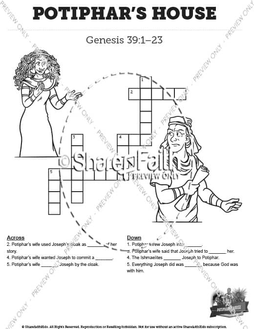Genesis 39 Potiphar's House: Crossword Puzzle
