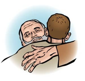 Father Welcomes Prodigal Son Clipart