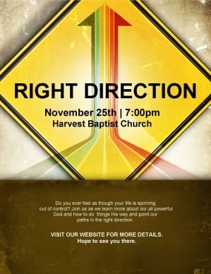 Right Direction Church Flyer