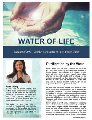 Baptism Church Newsletter Template