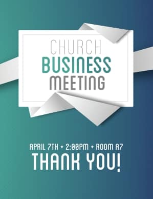 Church Business Meeting Flyer