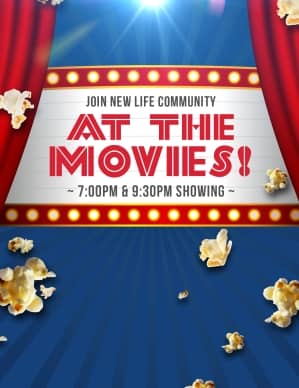 At the Movies Church Night Ministry Flyer