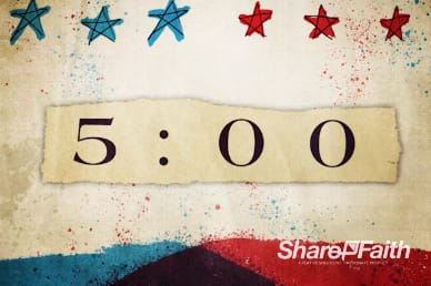 Red, White, and Blue Church Countdown Timer