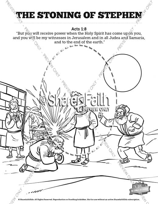 Acts 7 The Stoning of Stephen Sunday School Coloring Pages