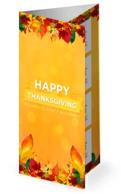 Happy Thanksgiving Blessings Church Trifold Bulletin