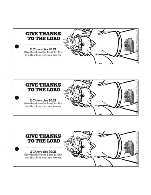 2 Chronicles 20 Give Thanks to the Lord Bible Bookmarks