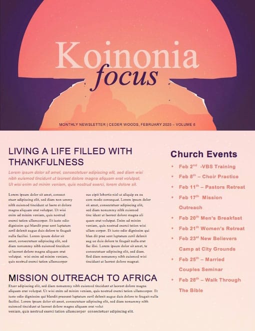 Give And Take Church Newsletter
