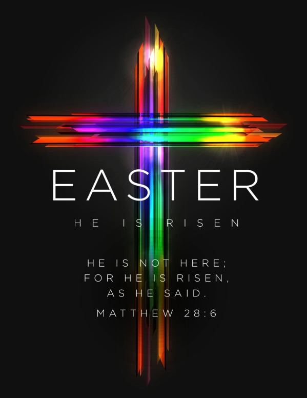 Easter Cross He Is Risen Church Flyer