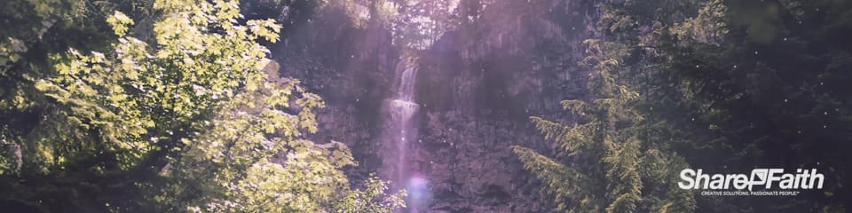 Sunny Waterfall Triple Wide Motion Graphic