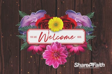 Valentine's Day Floral Church Welcome Motion Graphic