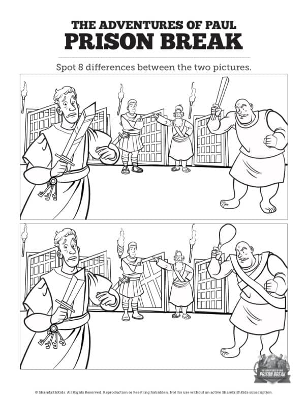 Acts 16 Prison Break Spot the Differences