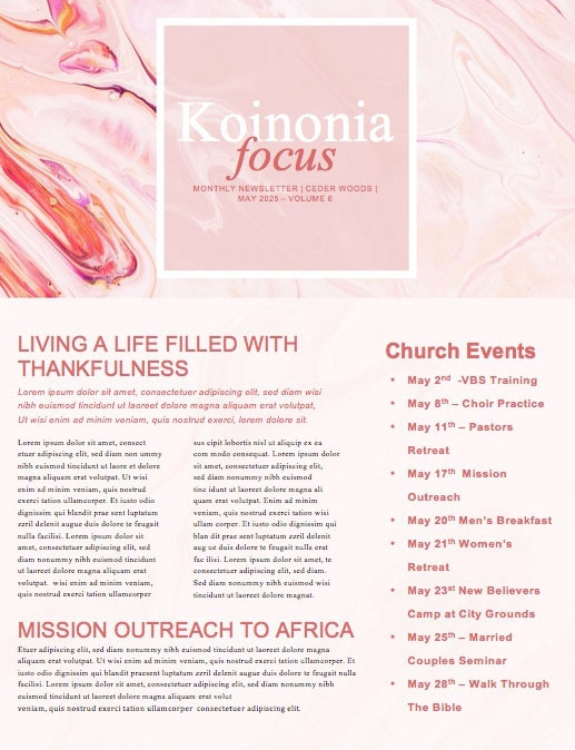 Mom Wow Mother's Day Service Newsletter