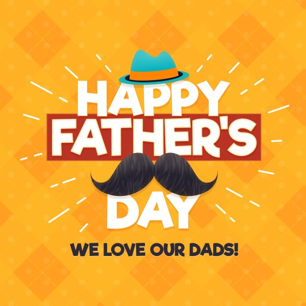 Father's Day Mustache Social Media Graphic