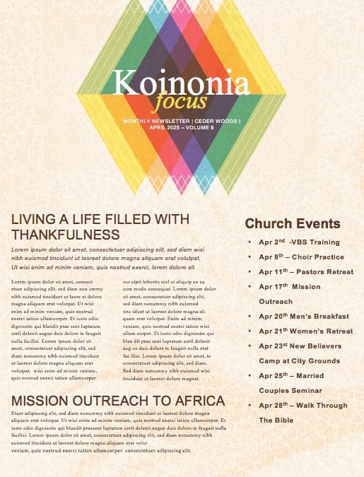 Easter Sunday Colorful Church Newsletter