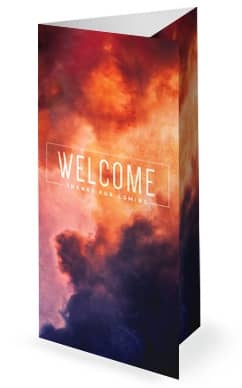 Pentecost Red Clouds Church Trifold Bulletin