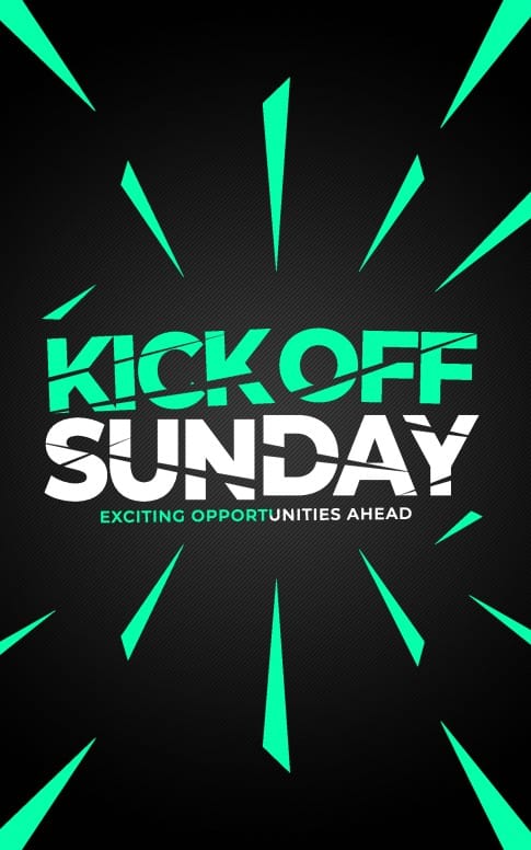 Kick Off Sunday Green Bifold Bulletin