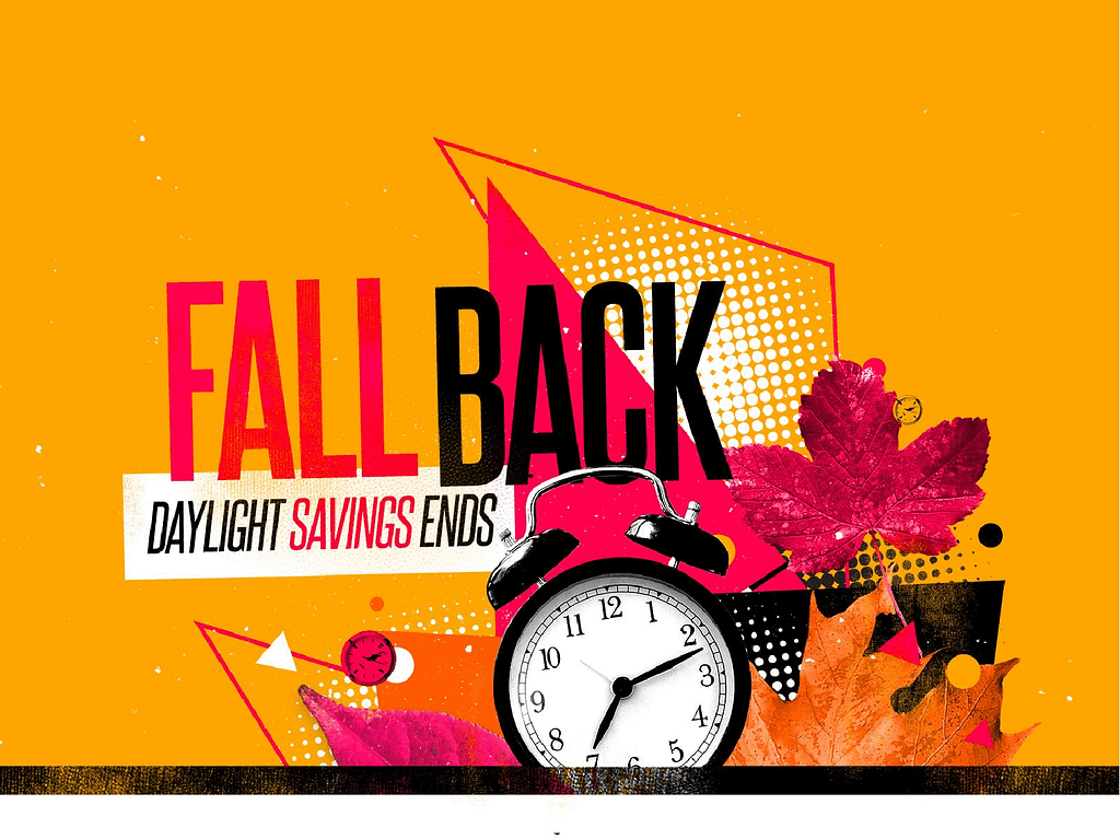 Daylight Savings Time Fall Back Announcement Graphic