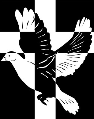 Dove with White Cross on Black