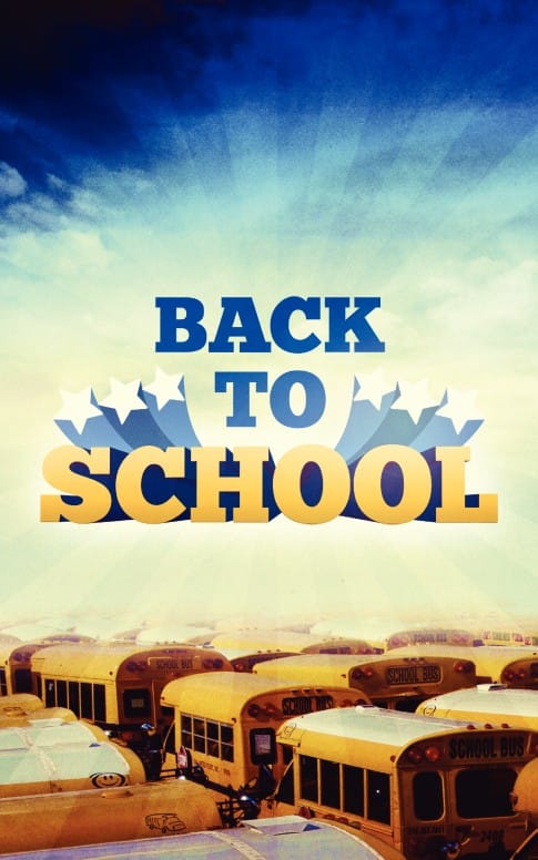 Back to School Yellow Bus Graphics Bulletin Cover