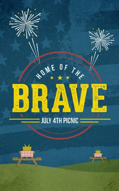 Home of the Brave Fourth of July Church Bulletin