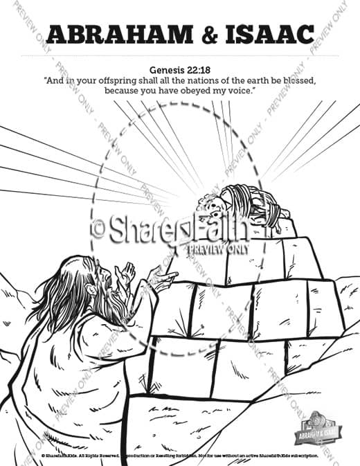 Abraham and Isaac Sunday School Coloring Pages For Kids