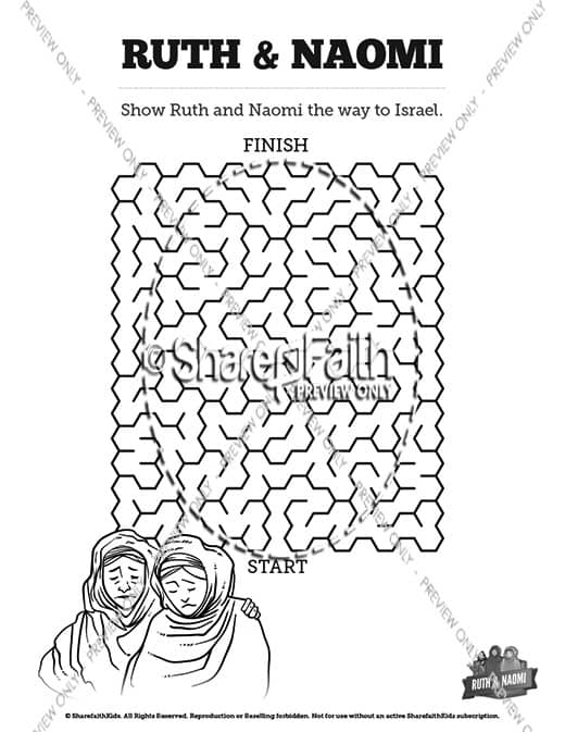 Ruth and Naomi Bible Mazes