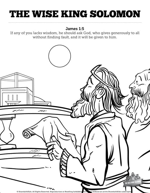 The Wisdom Of Solomon Sunday School Coloring Pages