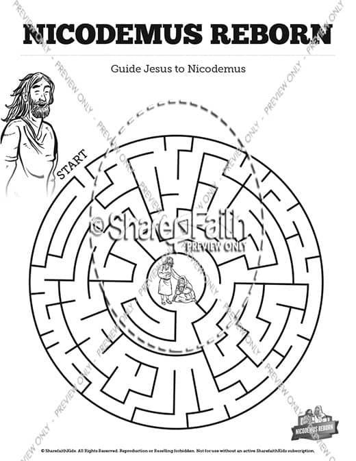 John 3 Nicodemus Bible Mazes