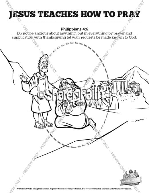 The Lord's Prayer Sunday School Coloring Pages