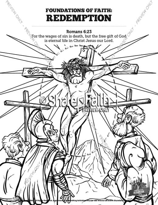 Romans 6 Redemption Sunday School Coloring Pages