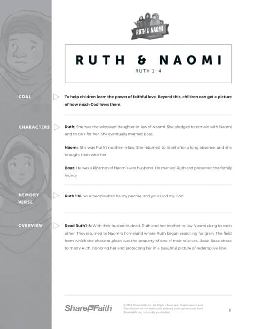 Ruth and Naomi Sunday School Curriculum