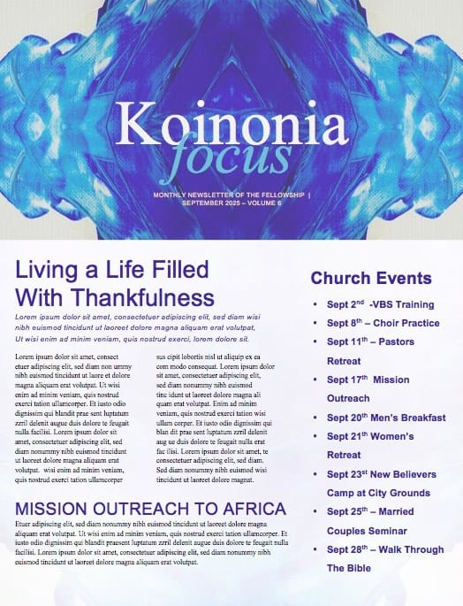 In Christ Alone Hope Church Newsletter Template