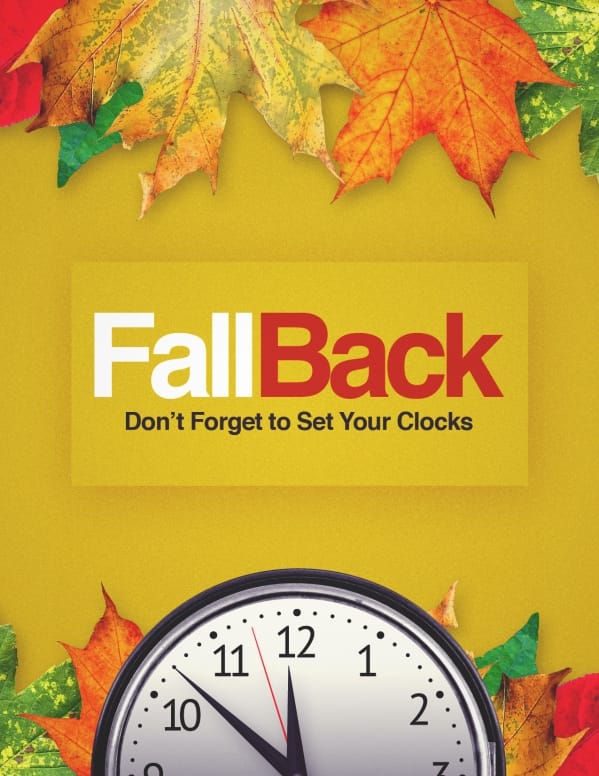 Fall Back Daylight Saving Time Church Flyer