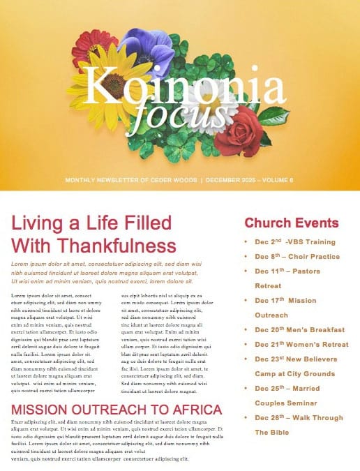 Alive in Christ Church Newsletter