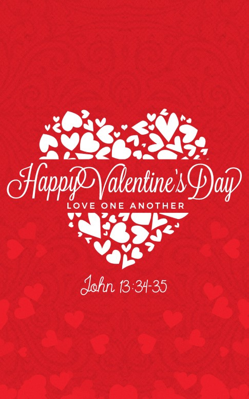 Happy Valentine's Day Love One Another Church Bulletin