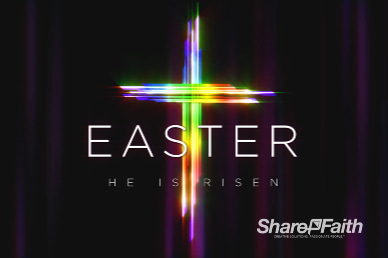 Easter Cross He Is Risen Church Motion Graphic