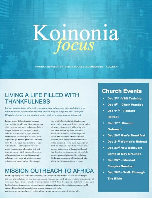 Seek First The Kingdom Of God Church Newsletter