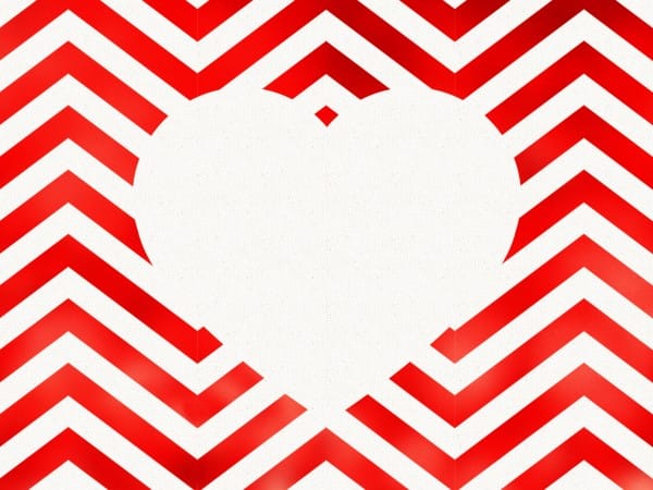 Valentine's Day Chevron Heart Cutout Background