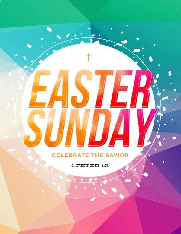 Easter Sunday Service Flyer Template