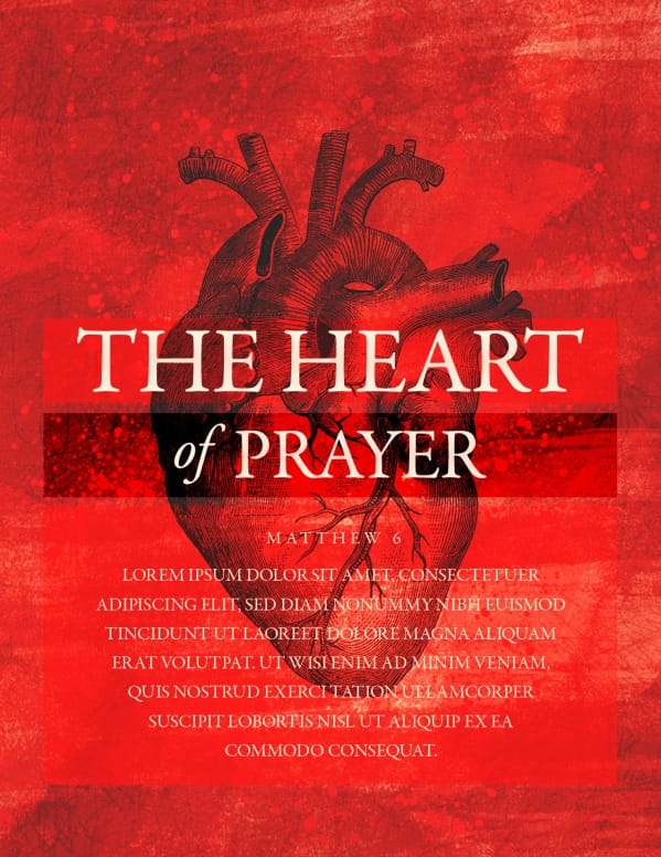 The Heart Of Prayer Church Flyer Template