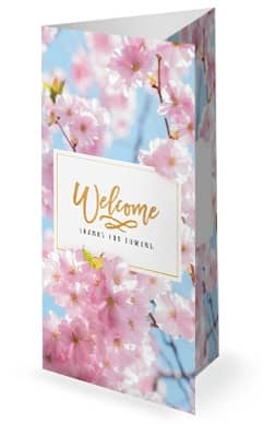 Mother's Day Cherry Blossom Church Trifold Bulletin Template