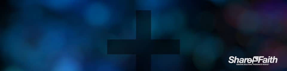 Blue Cross Bokeh Triple Wide Motion Background