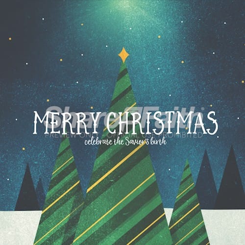 Merry Christmas Tree Social Media Graphic